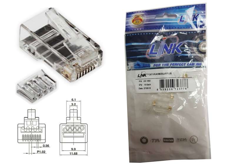 หัวสาย LAN RJ-45 , Cat-6