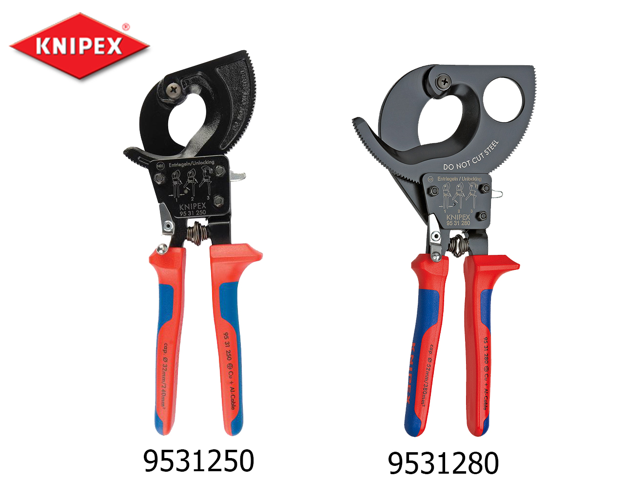 กรรไกรตัดสายเคเบิ้ล 95 31 Cable Cutters, Ratchet Action