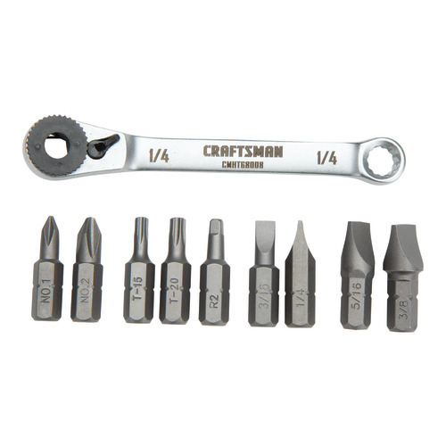 10 Pieces RATCHETING OFFSET MULTI-BITS SCREWDRIVER SET